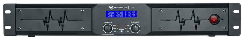 Rockville D12 5000w Peak/1400w RMS Power Amplifier 2 Channel Class D Pro/DJ Amp image 1