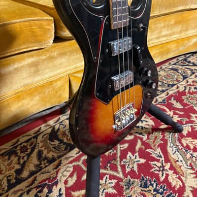 Teisco Electric Bass - Sunburst w/bag image 3