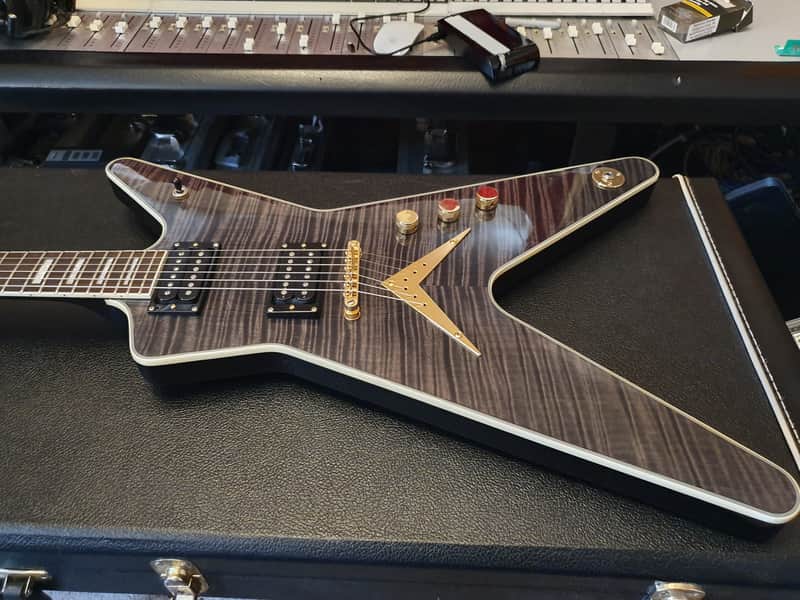 RARE Dean Limited Edition Black Gold ML Trans Black AAA Flame | Reverb