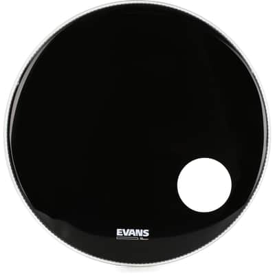 Evans EMAD Clear Bass Drum Batter Head - 24 inch  Bundle with Evans EQ3 Resonant Black Bass Drumhead - 24 inch - With Port Hole image 2