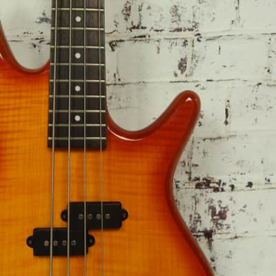 2010 Ibanez GIO GSR200FM 4-String Active Electric Bass Flamed Maple Amber Burst image 6