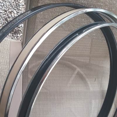 Pearl 22" Bass Drum Hoop Metal / Chrome / Black / White Inlay PARTS 3 Different image 8