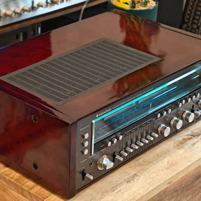 Kenwood KR-11000GX Receiver Pro Serviced 120 WPC Custom Rosewood Burl Case, LEDs image 16