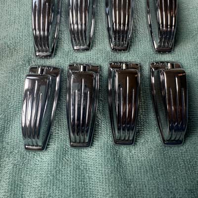 Ludwig Lot of 8 Vintage Large Classic Lugs for Floor Tom or Bass Drum - #1 80s - Chrome image 3