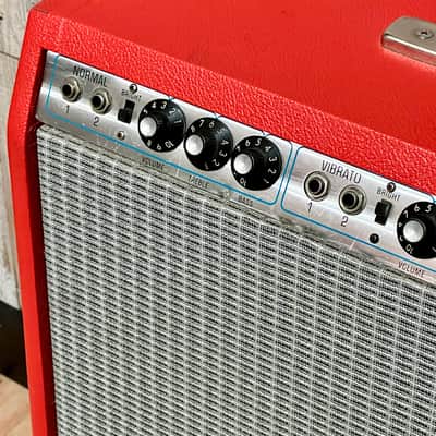Rare 1974 Fender Super Reverb 2-Channel 40-Watt 4x10" Guitar Combo  Silverface, Red Tolex , Very Cool ! image 5