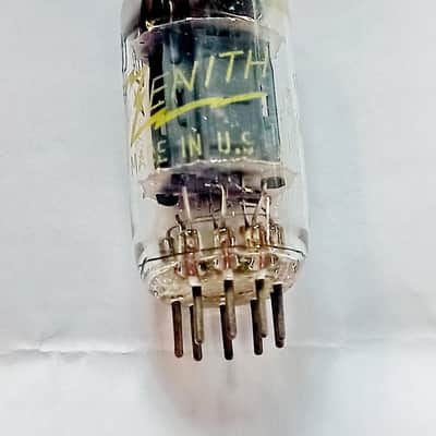 50s Zenith long plate slanted square getter 12AU7 ECC82 electron tube image 1