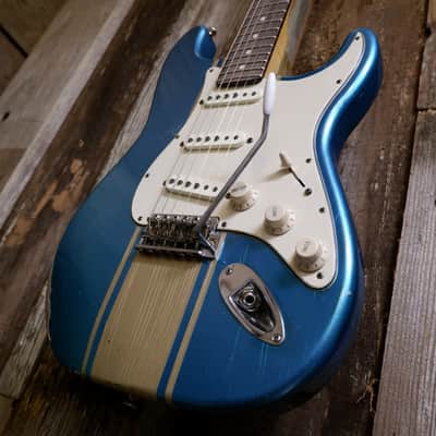 Keith Holland Custom S-ANS #1319 - Ocean Turquoise Metallic Nitro w/ "Z-28" Gold Stripe with Hard Case image 6