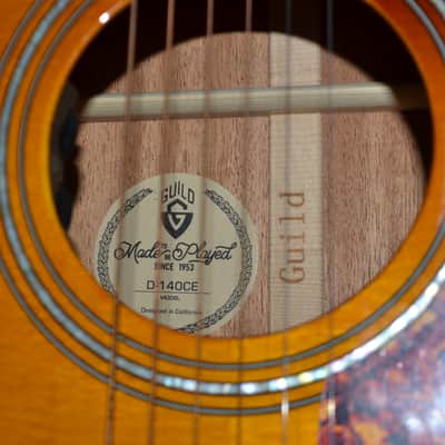 Guild D-140CE Acoustic/Electric Dreadnought with Guild Soft Case - Antique Burst image 3