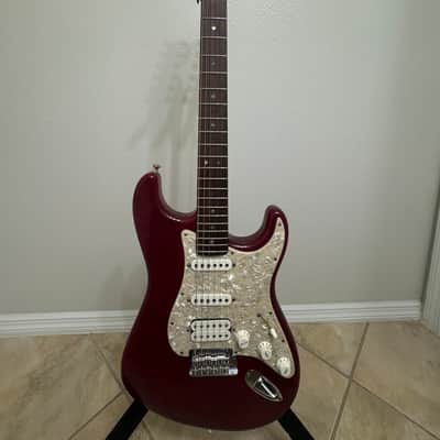 Fender American Deluxe Fat Stratocaster HSS with Rosewood Fretboard 1999 - 2001 - Crimson Transparent image 1