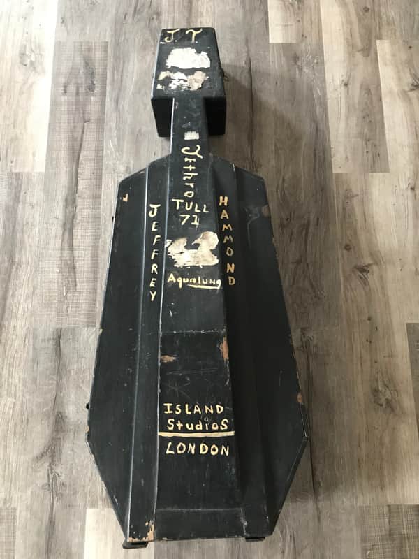 Wooden Coffin JETHRO TULL Upright Bass Case standup Cello Aqualung Island Studios London Upright Bass Aqualung 1971 Flat black image 1