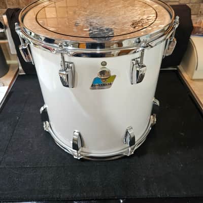 Vintage Ludwig 14x14 White Cortex Double-Headed Tom | Blue/Olive Badge | 6-Ply Shell | Late 70s Early 80s image 2