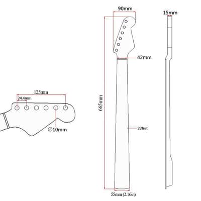 22-Fret Electric Guitar Neck Canadian Maple Stratem For Strat image 6