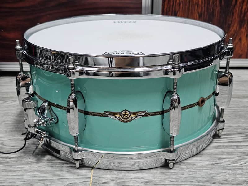 Tama TBS136S Star Series 13"x 6" Bubinga Snare in Grand Aqua Blue image 1