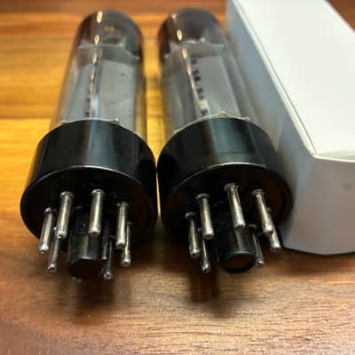 Tight current matched pair of Amperex EL34 tubes test NOS image 4
