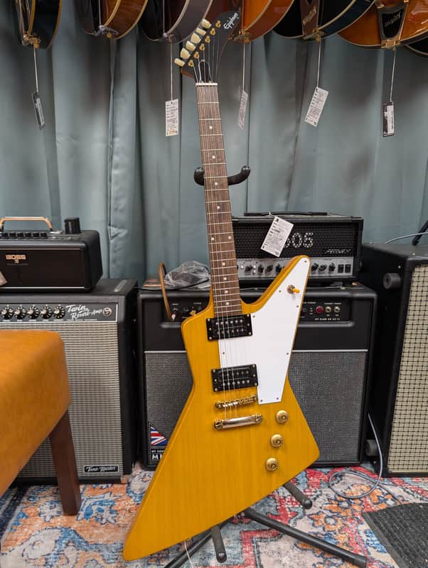 Epiphone '58 Korina Explorer 2023 - Aged Natural (White Pickguard) image 1