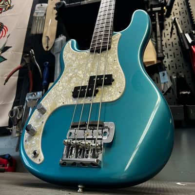 Left Handed Fender Custom Mod Shop American Precision Bass 2022 Ocean Turquoise image 1