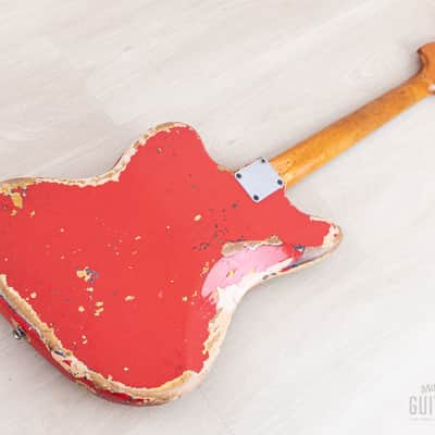 1963 Fender Jazzmaster Pre-CBS Vintage Guitar Fiesta Red w/ Blonde Case image 14