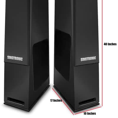 Singtronic Professional 4000W Vocal Floor Standing Karaoke Speakers (Pair) image 1