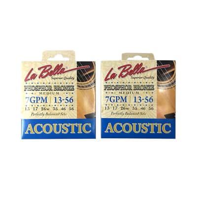 La Bella Guitar Strings 2-Pack  Acoustic Phosphor Bronze Medium 013-056