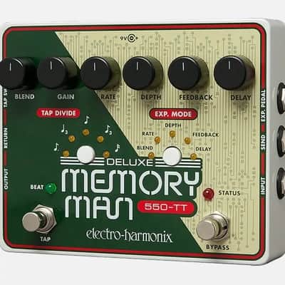 Electro-Harmonix Deluxe Memory Man 550-TT Tap Tempo 550Ms Analog Delay - Green image 1