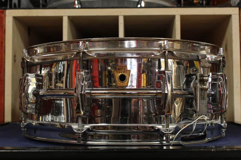 Late 1950s WFL "Super 400" 5x14 Chrome Over Brass Snare Drum image 1