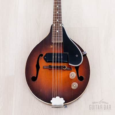 1948 Gibson EM-150 Vintage A-Style Electric Mandolin Sunburst w/ P-90, Case image 2