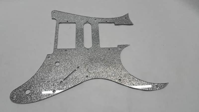 Platinum Silver Glitter Pickguard fits Ibanez (tm) RG350 MDX HSH image 1