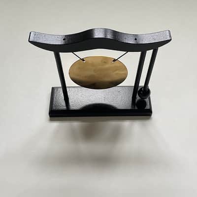 Generic Desktop Gong Wind Gong Table Percussion Instrument Home Decoration Art Decorative Small Crafts with Stand and Mallet Ornament image 3
