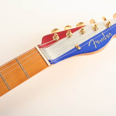 Fender Buck Owens Telecaster Maple Fingerboard Red Silver and Blue Sparkle MX24059251 image 6