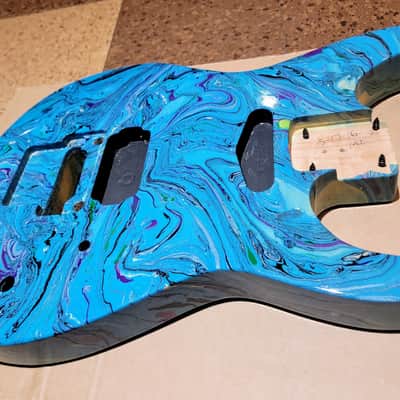 Custom Swirl Body Dinky Body  Blue Swirl image 3