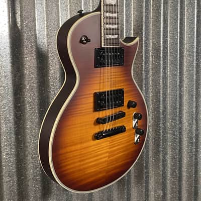ESP LTD EC-1000T CMT Flame Top Tobacco Sunburst Satin Guitar #0156 Used image 4
