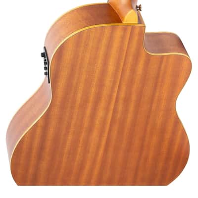 Ortega Guitars Family Series Thinline Acoustic-Electric Left-Handed Nylon Classical 6-String Guitar w/Bag, (RCE125SN-L) image 7