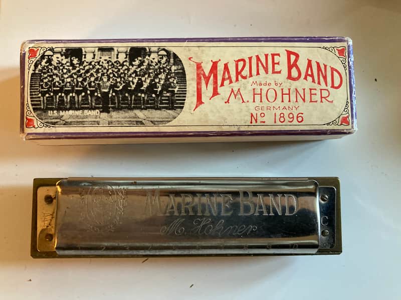 Hohner 1896 Marine Band Classic Harmonica - Key of C 1980s Silver image 1