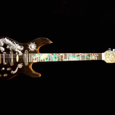 Blueberry Handmade Electric Guitar with Solid Silver and Gold Inlays image 18