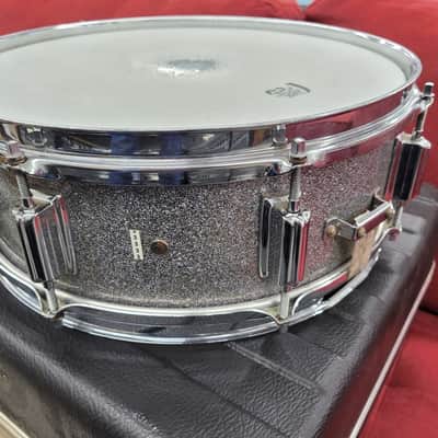 Rogers Tower 5x14" 8-Lug Wood Snare Drum with Case - Silver Sparkle Pearl image 7
