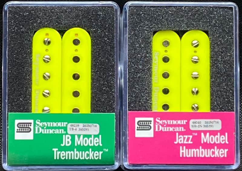 Seymour Duncan TB-4 JB and SH-2n Jazz Hot Rodded Humbucker Set - Neon Yellow image 1