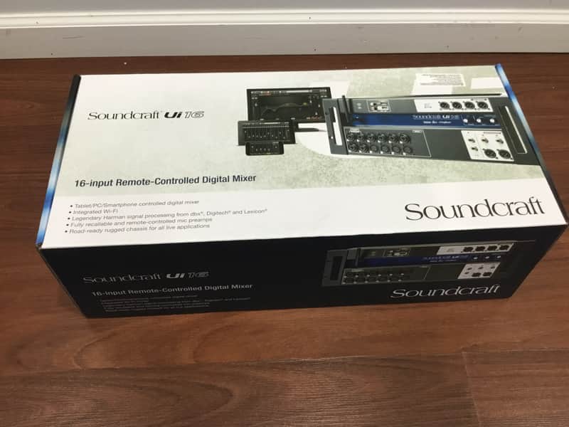 Soundcraft Ui-16 Rackmount 16-Channel Digital Mixer with WiFi Router - Blue/Silver image 1