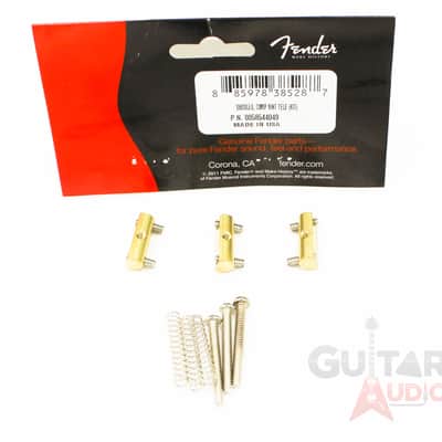 (Set of 3) Genuine Fender Compensated Brass Saddles Vintage Telecaster/Tele image 3
