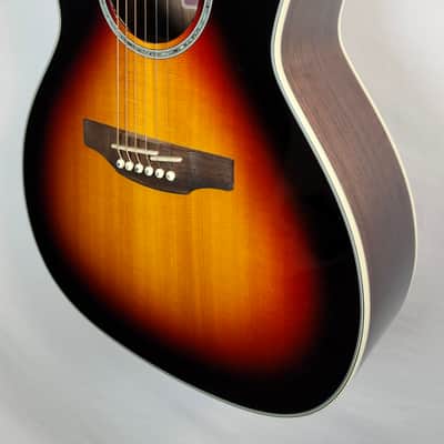 Takamine GY51E-BSB New Yorker, Full Scale Parlor Size Acoustic/Electric Guitar, Brown Sunburst image 2