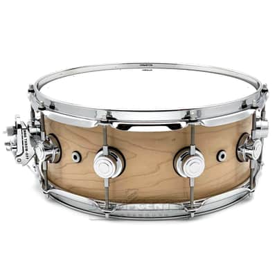 DW Collectors Super Solid Maple Snare Drum 14x5.5 Hard Satin Natural image 2