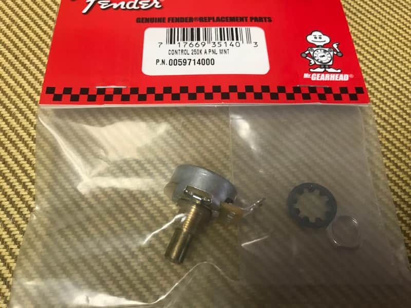 005-9714-000 CTS Fender 250K Full Sized Solid Shaft Potentiometer Guitar/Bass Audio & Tone A PNL MNT image 1