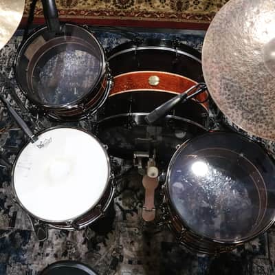 HHG Drums Wenge, Leopardwood, Curly Maple Segmented Kit  2022 Natural High Gloss Lacquer image 4