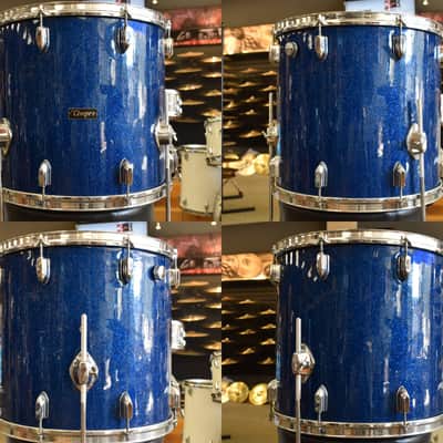 Vintage Pearl Kit "Tempro"  Drum Set with Snare in Blue Sparkle 20, 14, 12, 16 image 19