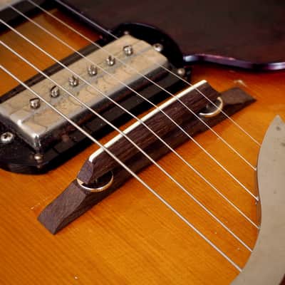 1957 Harmony H62 Vintage Archtop Electric Guitar Sunburst w/ Gibson P-13 Pickups, Case image 11