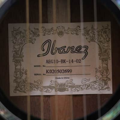 Ibanez AEG10-BK-14-02 Cutaway Acoustic Electric Ebony / Black image 10
