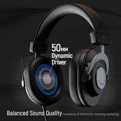Studio Microphone 6.35Mm/3.5Mm Headphones Bundle, Usb Pc Condenser Microphone With Scissor Arm Stand, Shock Mount, Monitor Over-Ear Headphones, For Instruments Recording Podcasting (T669+H8) image 5