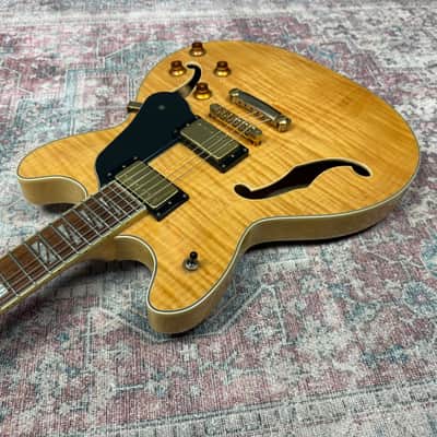 Washburn HB35 Hollowbody Electric Guitar in Natural image 9
