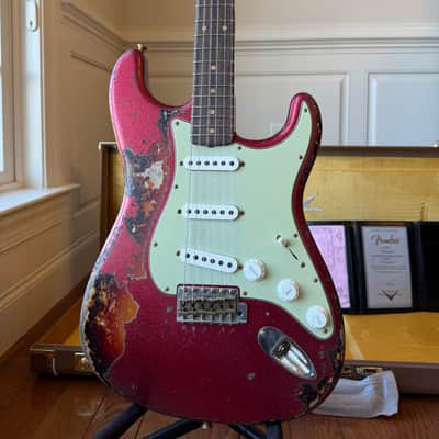 2026 Fender Custom Shop ‘61 Stratocaster SR25 Super Heavy Relic - Red Sparkle over 3 Tone Sunburst image 3