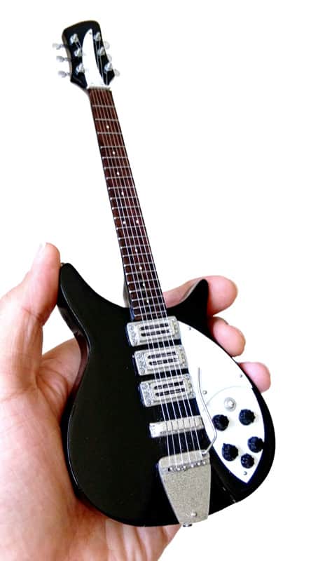 MGC The Beatles 10" Miniature Guitar John Lennon Black 2010s Wood image 1