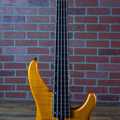 Yamaha TRBX605FM 5-String Electric Bass Guitar - Matte Amber image 9